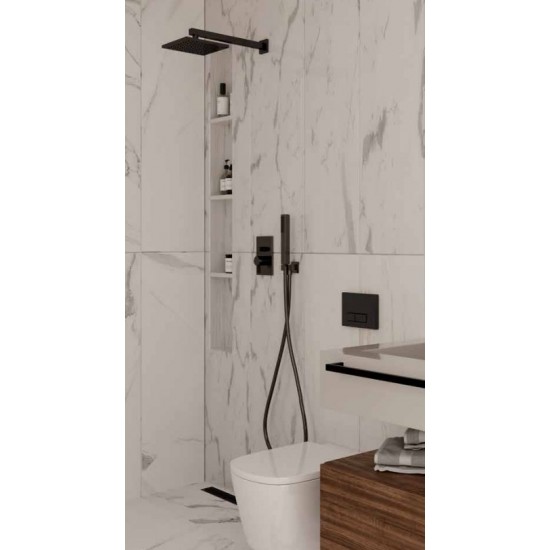 Εντοιχισμένη Μπαταρία Ντουζιέρας 2 Εξόδων Modea Eclipse 00-02015/B Μαύρη Ματ